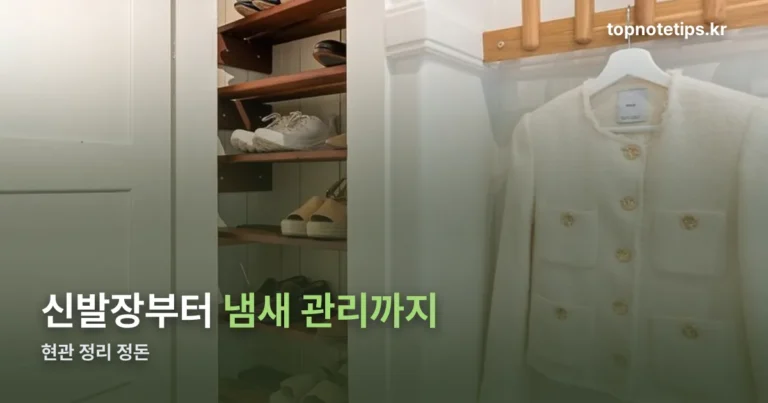 현관 정리 정돈 방법 — 신발장부터 냄새 관리까지