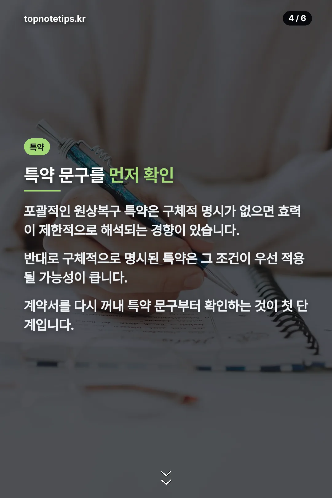 특약 문구 확인