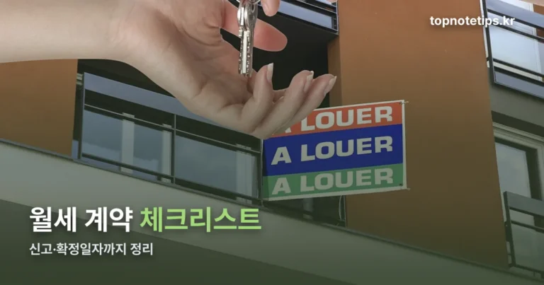 월세 계약 체크리스트 — 신고 의무와 확정일자까지