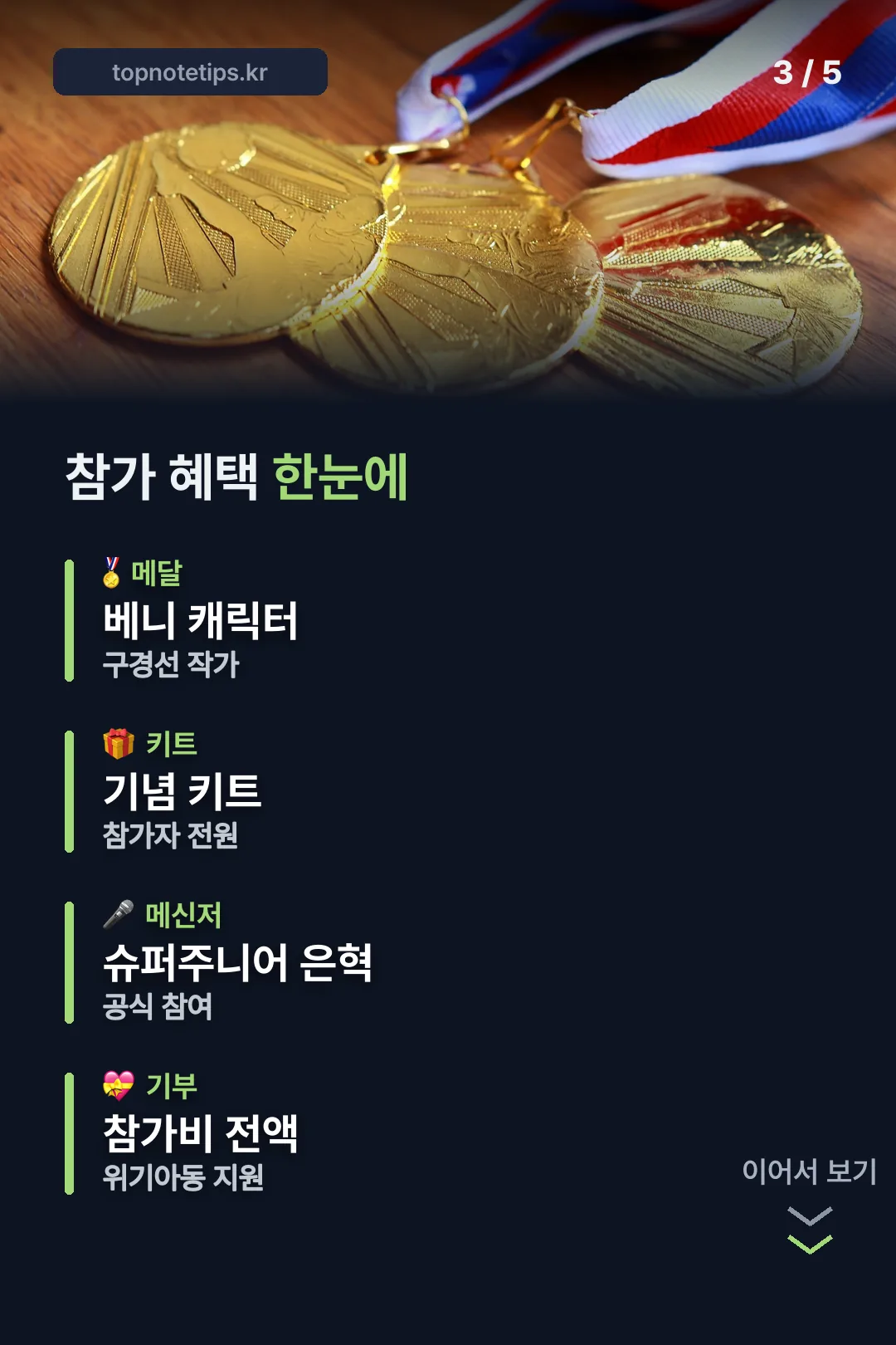 참가 혜택 한눈에