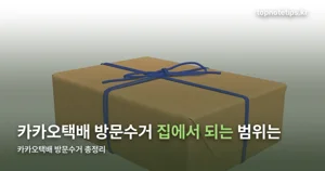 카카오택배 방문수거 — 신청 순서와 규격 제한 총정리