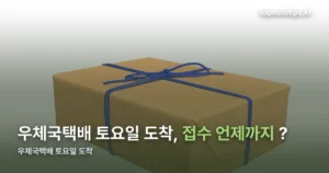 우체국택배 토요일 도착, 접수 시간이 가릅니다