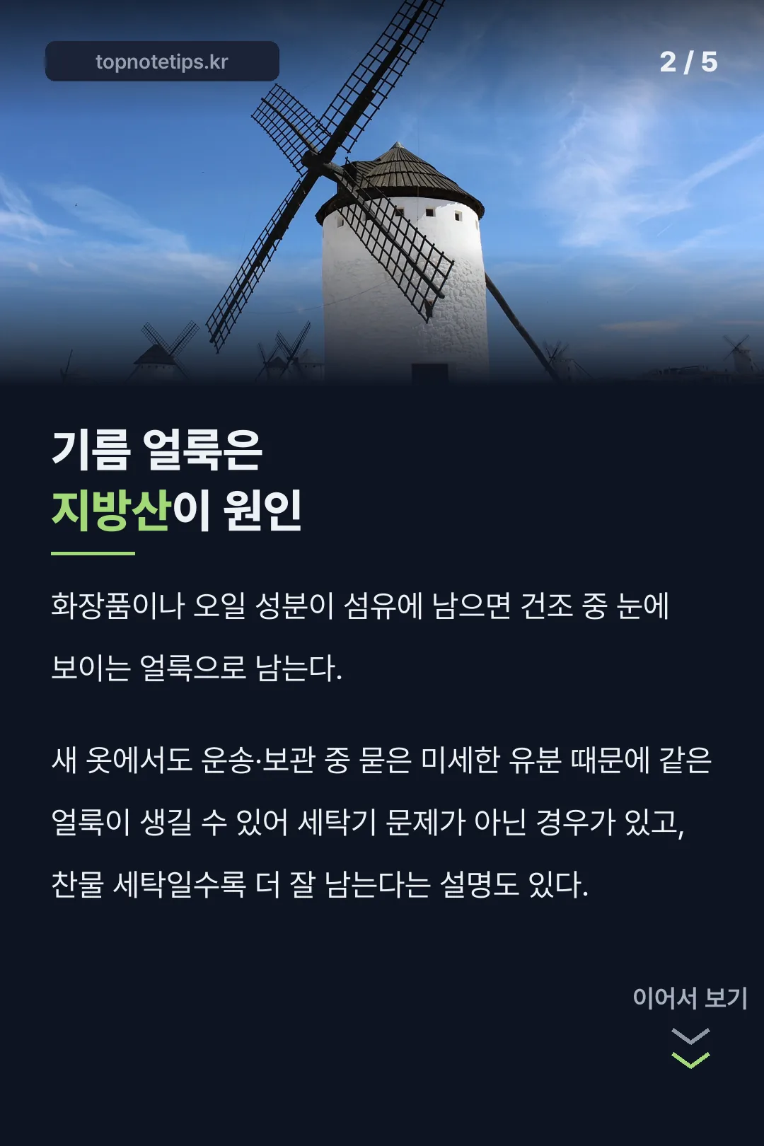지방산 얼룩
